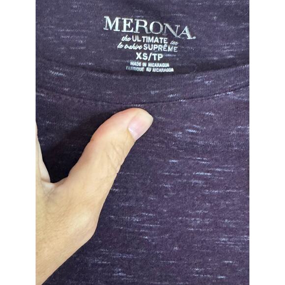 Merona Ultimate Tee Long Sleeve | Purple Heather | Size XS | NWT - Picture 4 of 6